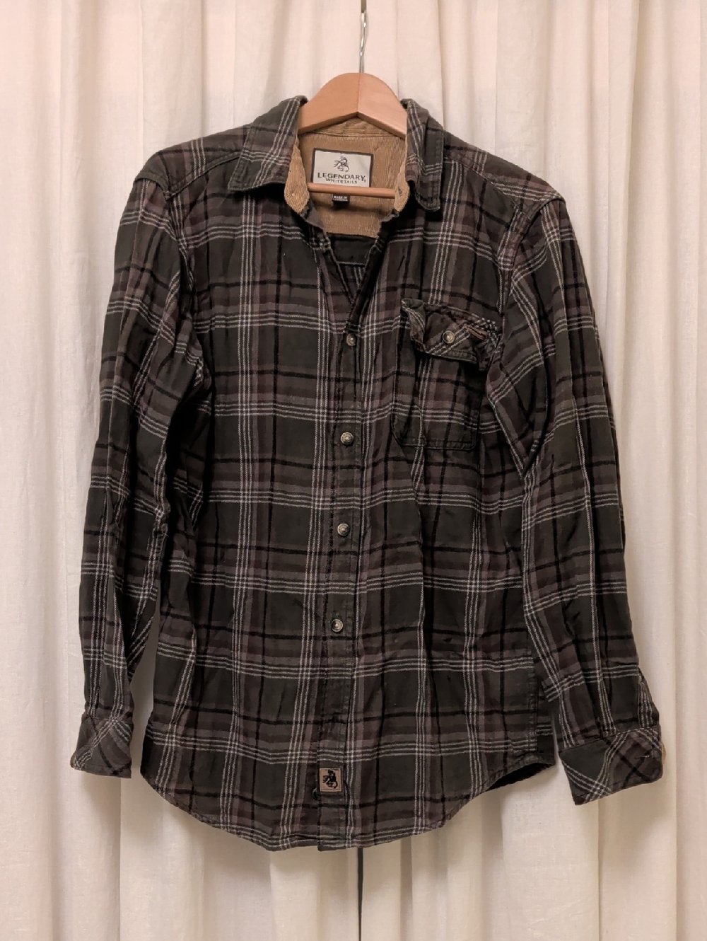 Legendary Whitetails Brown, Green and Gray Plaid Button-Down Shirt